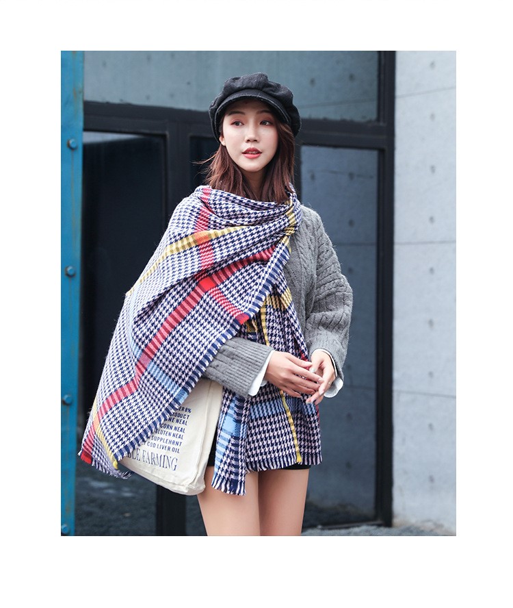 Stylevana - Écharpe Houndstood en laine mélangée