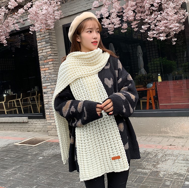 Stylevana - Écharpe en grosse maille unie