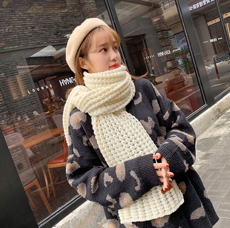 Stylevana - Écharpe en grosse maille unie