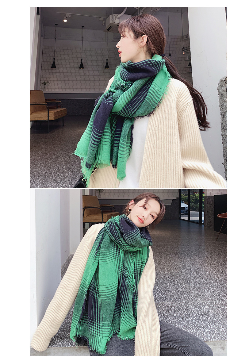 Stylevana - Écharpe en tricot écossais