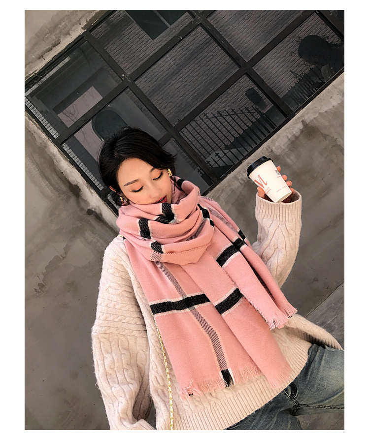 Stylevana - Écharpe écossaise de couleur contrastée