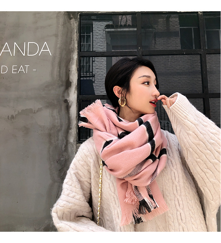 Stylevana - Écharpe écossaise de couleur contrastée
