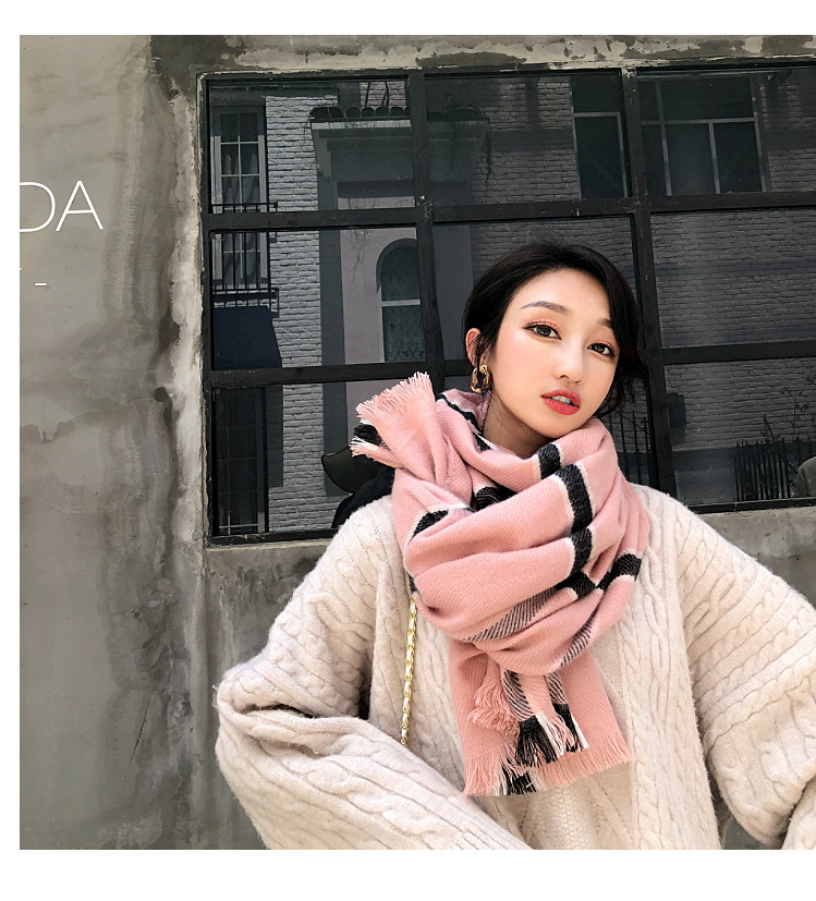 Stylevana - Écharpe écossaise de couleur contrastée