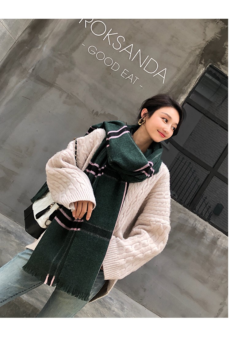 Stylevana - Écharpe écossaise de couleur contrastée