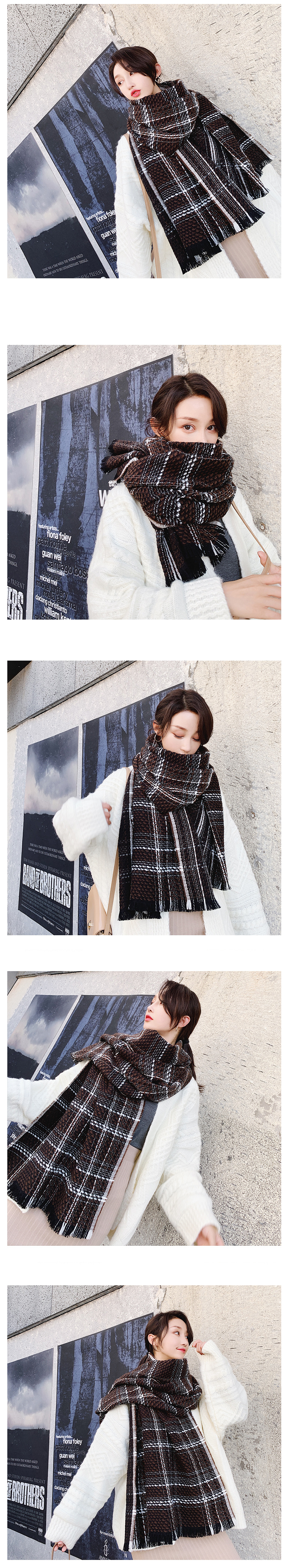 Stylevana - Écharpe en tweed à carreaux