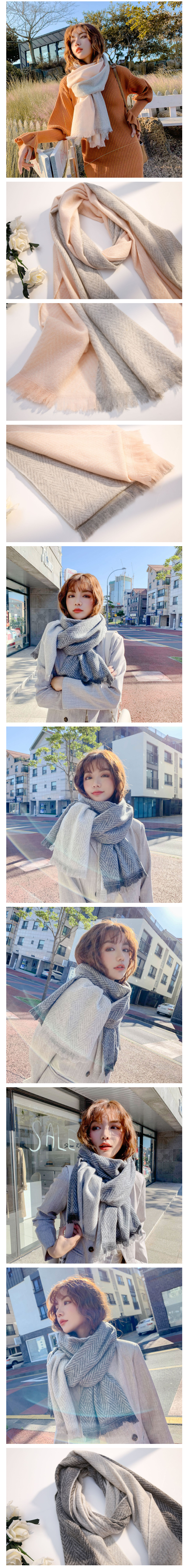 Stylevana - Écharpe en tricot à motif bicolore
