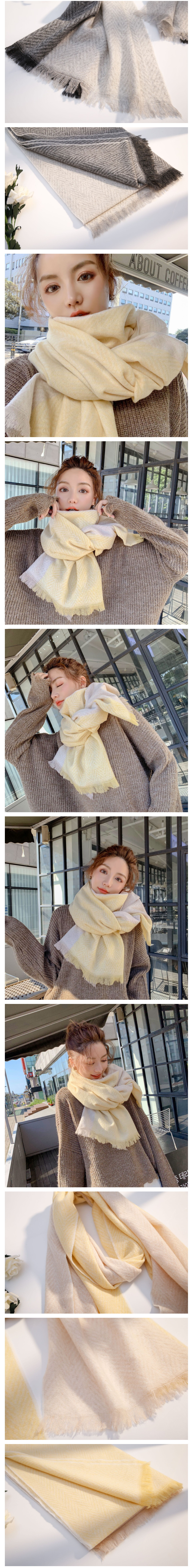 Stylevana - Écharpe en tricot à motif bicolore