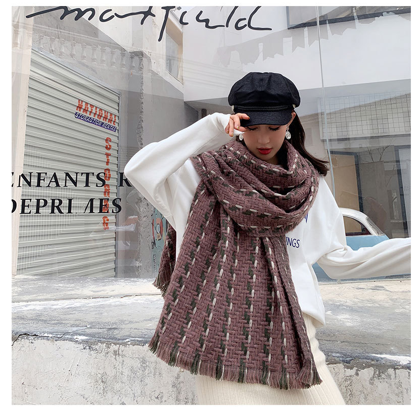 Stylevana - Écharpe en tweed à motifs