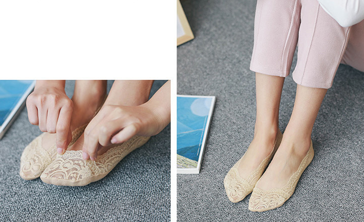 Stylevana - Set of 3: Lace Invisible Socks