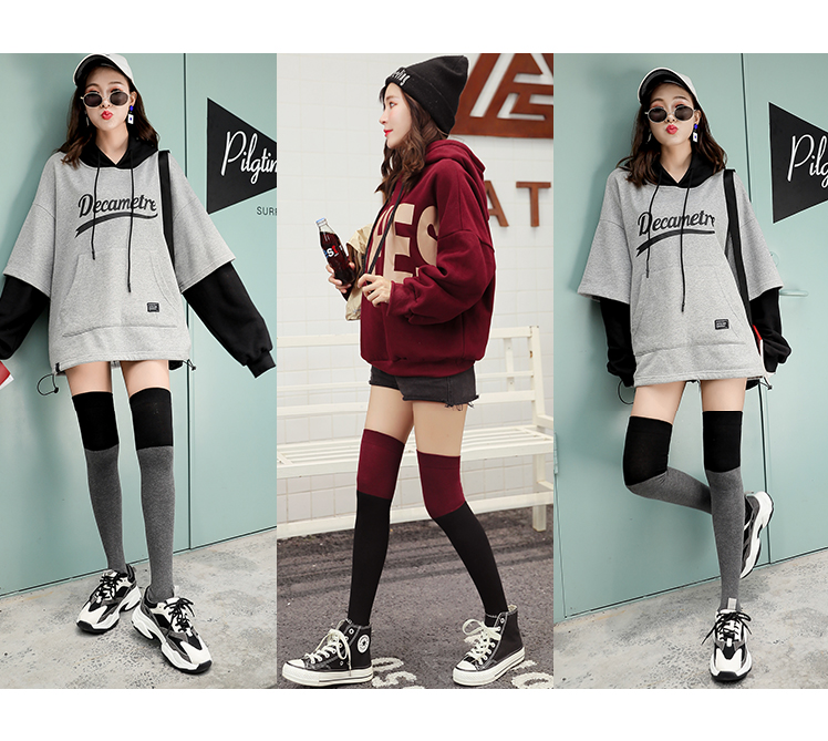 Stylevana - Color-Block Overknee Socks