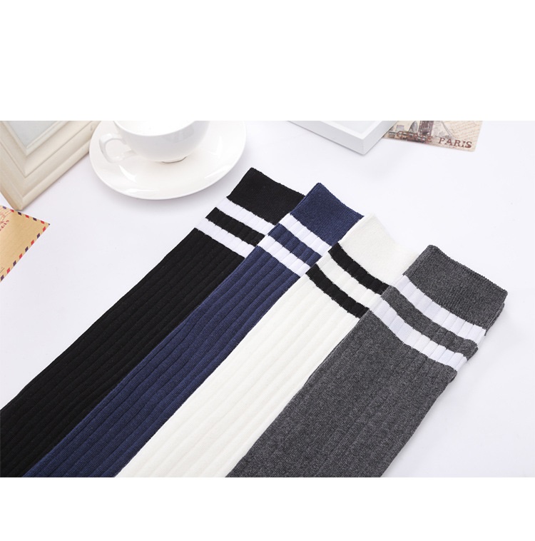 Stylevana - Striped Overknee Knit Socks