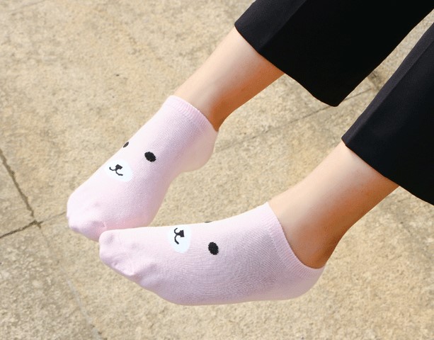 Stylevana - Lot de 3: chaussettes à imprimé ours