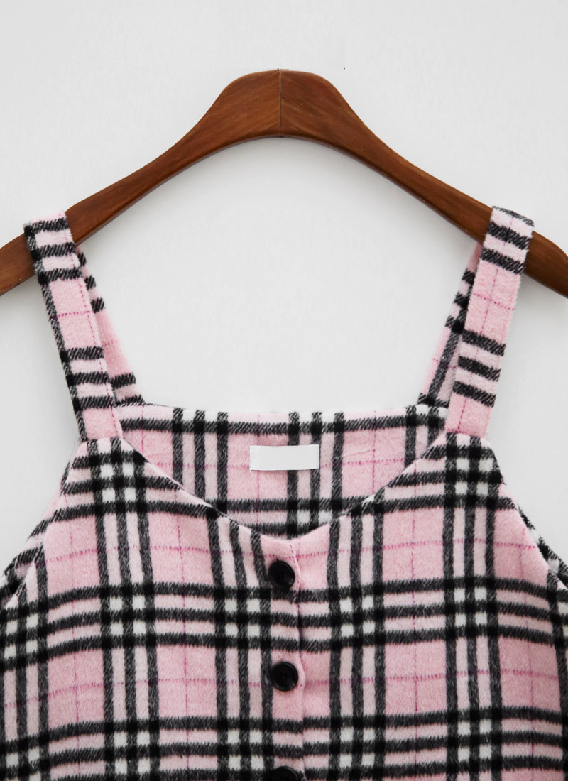 Icecream12 - Haut camisole court à carreaux écossais + Mini-jupe à taille bandeau