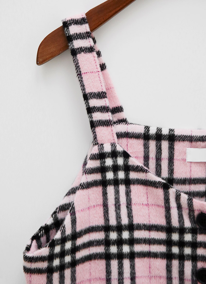 Icecream12 - Haut camisole court à carreaux écossais + Mini-jupe à taille bandeau