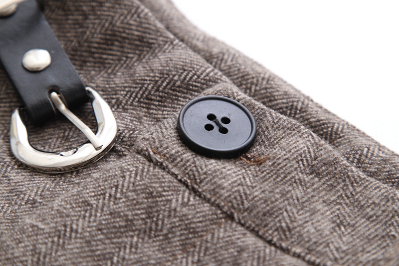 Dearest - Woolen Plain Shorts with Belt
