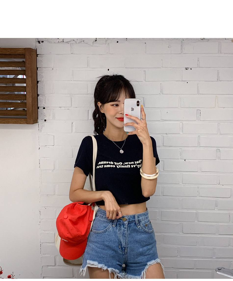 MERONGSHOP - Distressed Fringed-Hem Denim Shorts