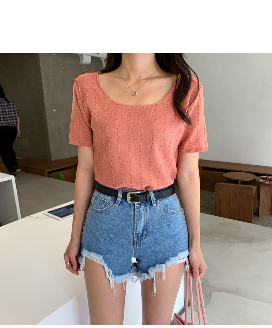 MERONGSHOP - Distressed Fringed-Hem Denim Shorts
