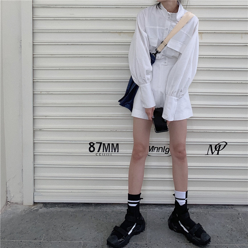 PinkGirl - High-Waist Plain Shorts