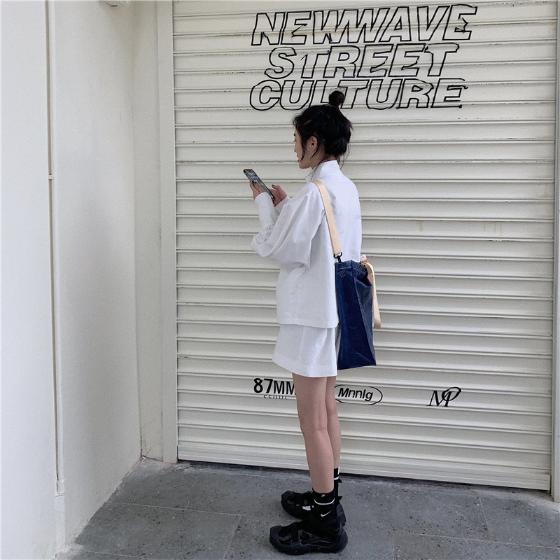 PinkGirl - High-Waist Plain Shorts