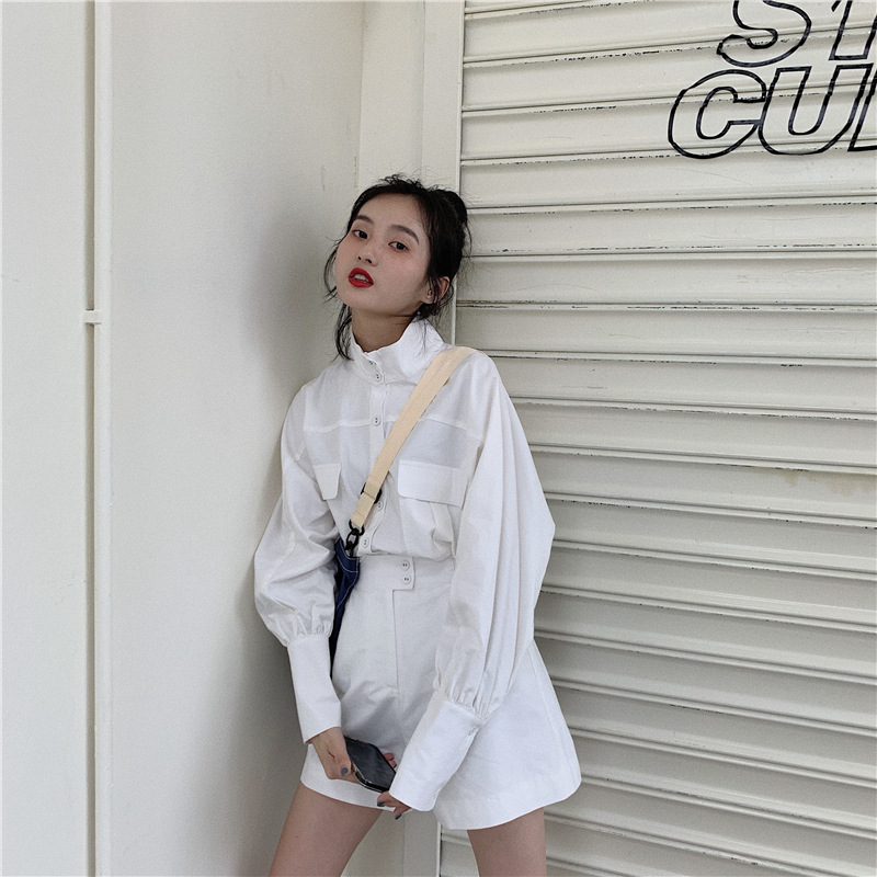 PinkGirl - High-Waist Plain Shorts