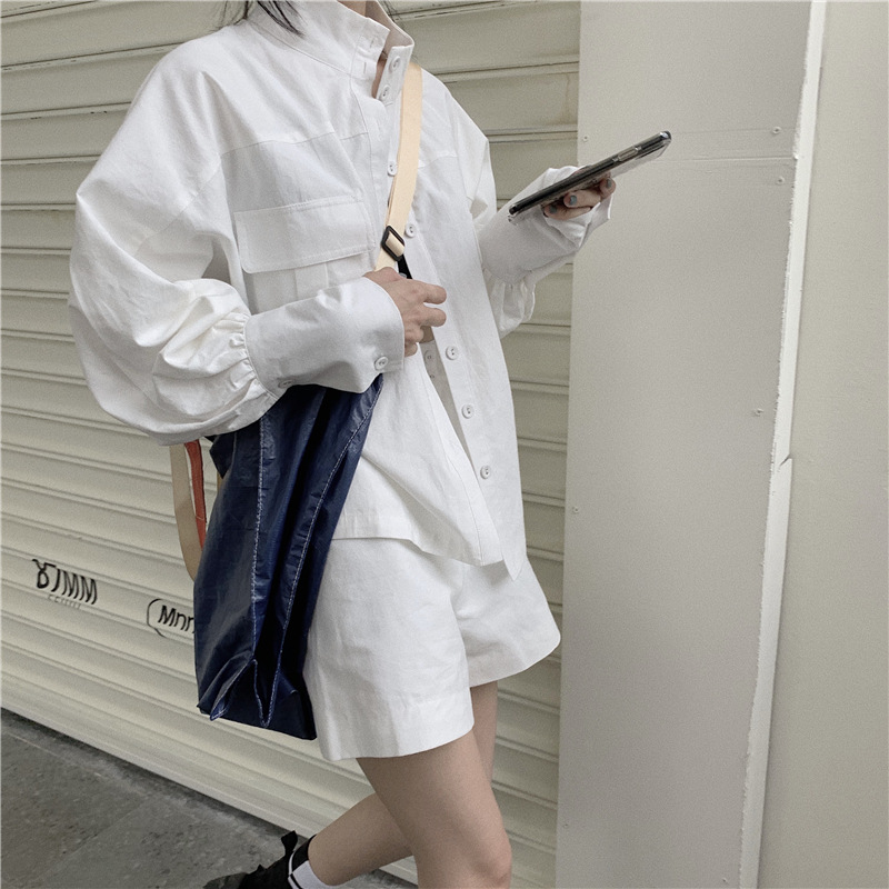 PinkGirl - High-Waist Plain Shorts