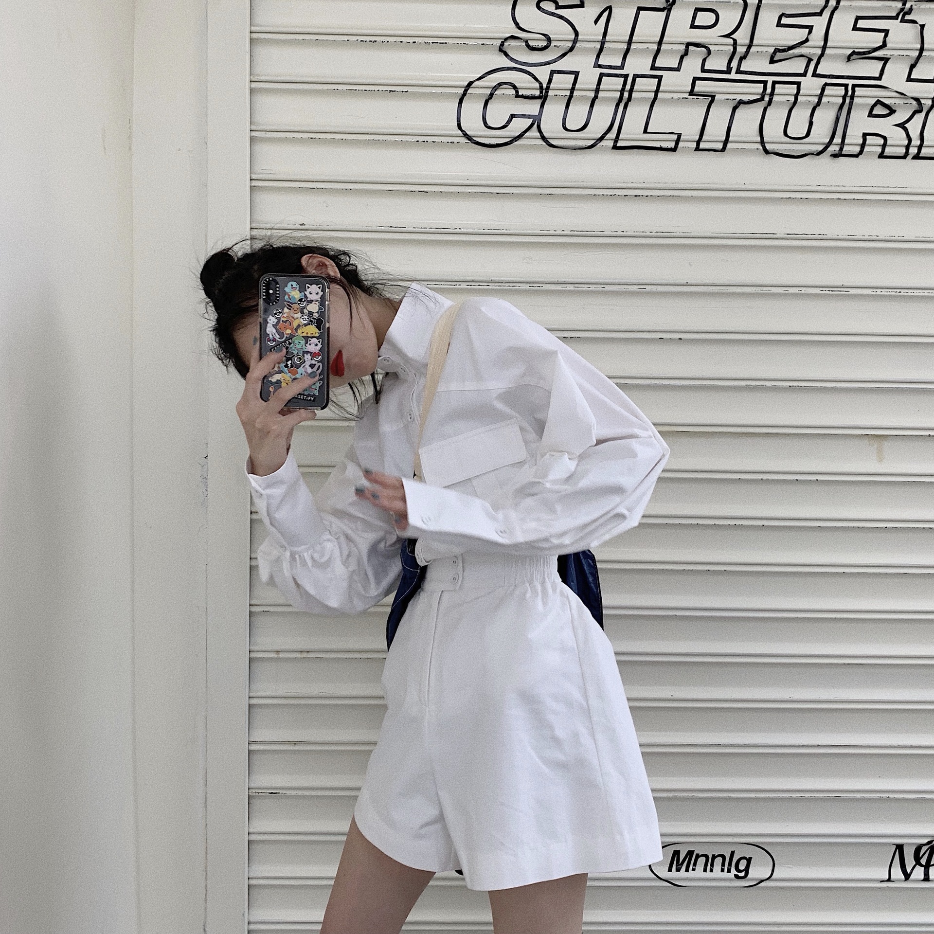 PinkGirl - High-Waist Plain Shorts