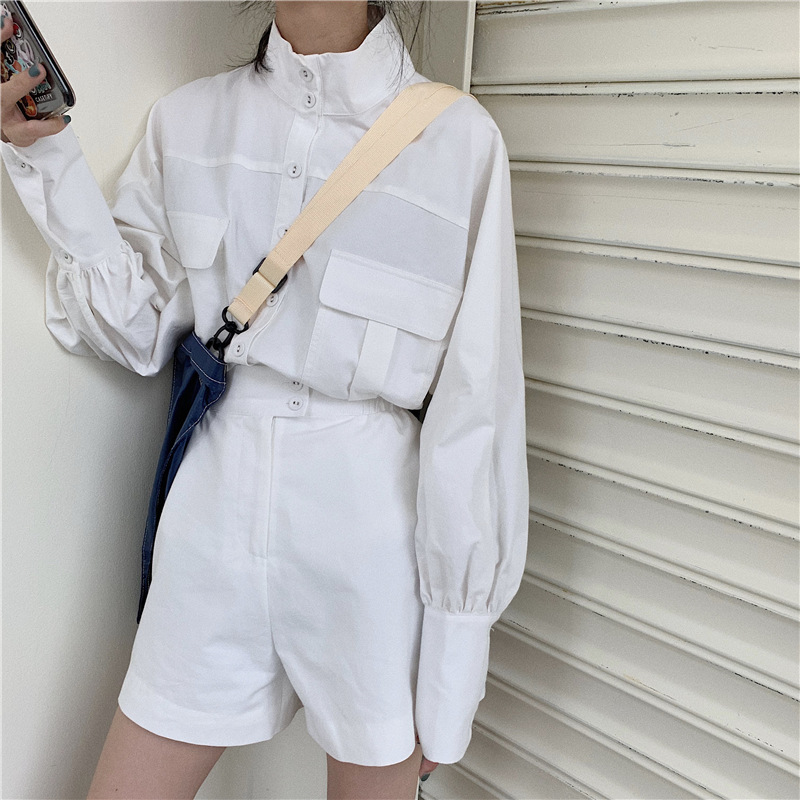 PinkGirl - High-Waist Plain Shorts