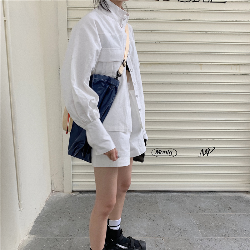PinkGirl - High-Waist Plain Shorts