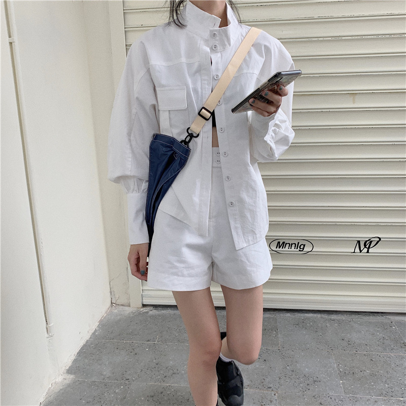PinkGirl - High-Waist Plain Shorts