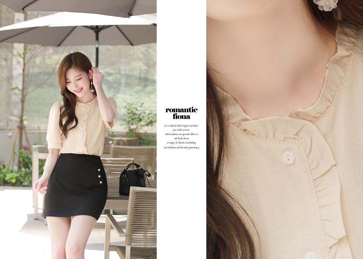 MyFiona - Short-Sleeve Ruffle Trim Blouse