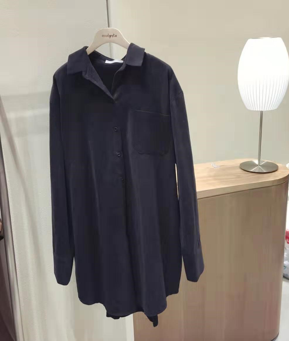 Seoulflash - Chemise unie oversize à manches longues