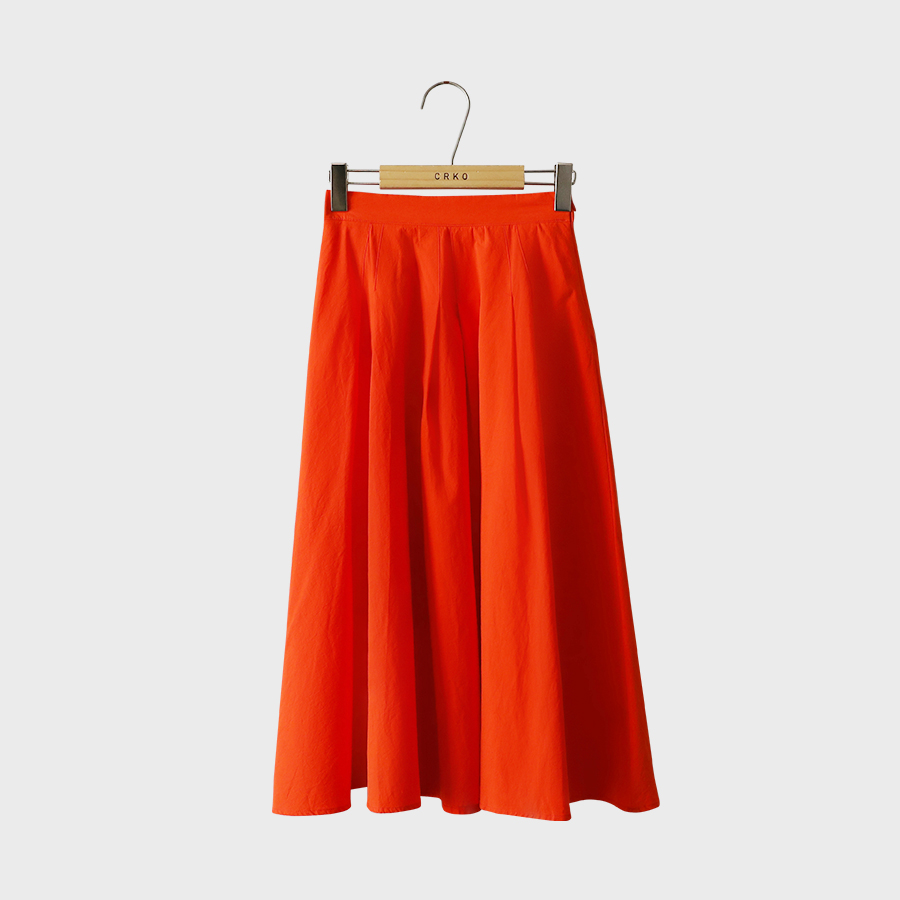 Cherryville - Band-Waist Side-Zip Plain Midi Skirt