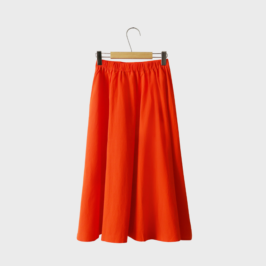 Cherryville - Band-Waist Side-Zip Plain Midi Skirt
