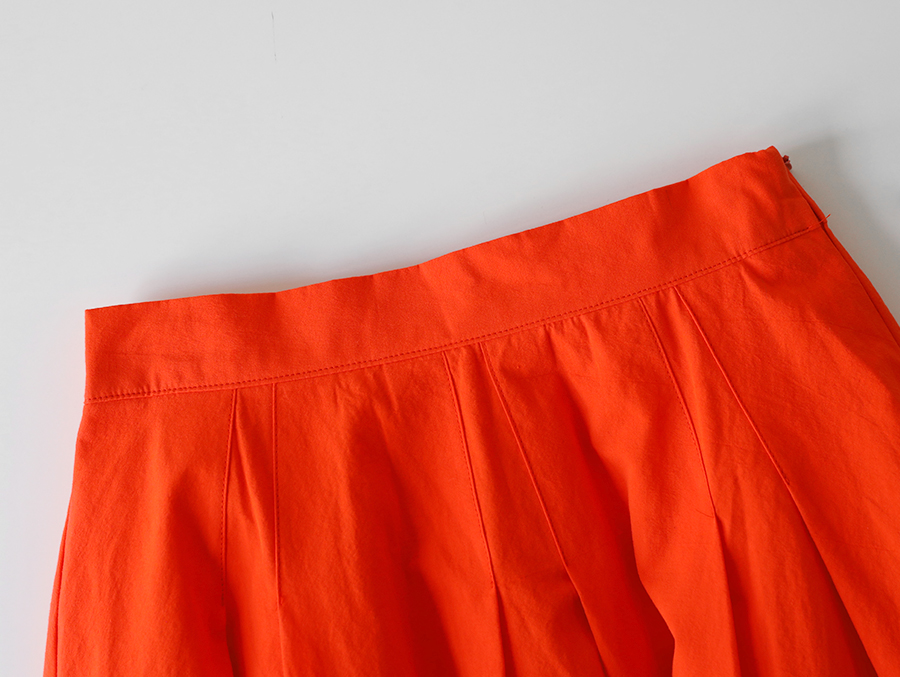 Cherryville - Band-Waist Side-Zip Plain Midi Skirt