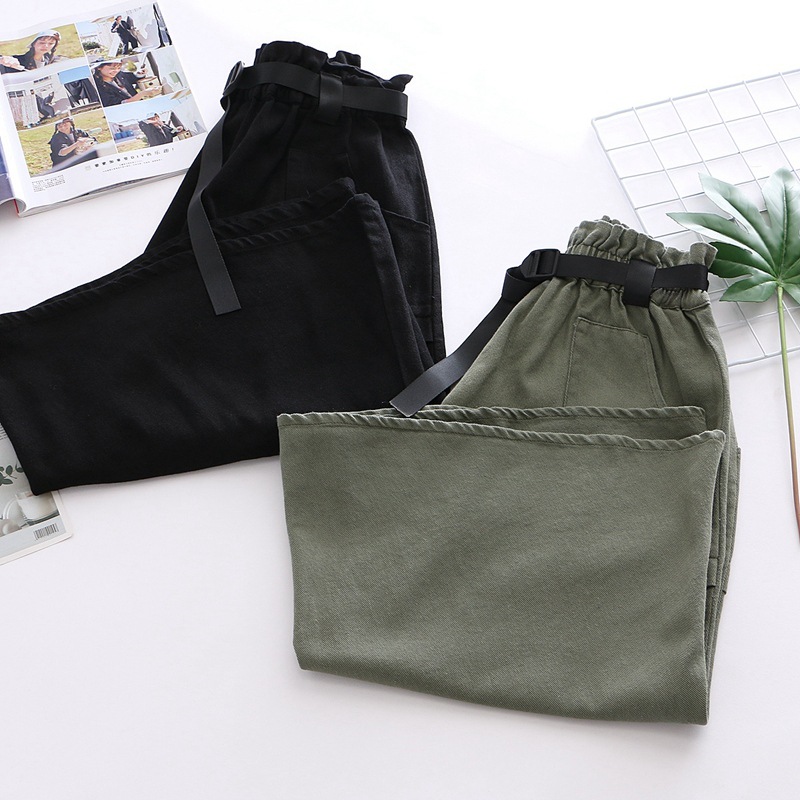 Dearest - Jupe mi-longue cargo à taille bandeau et ceinture en toile