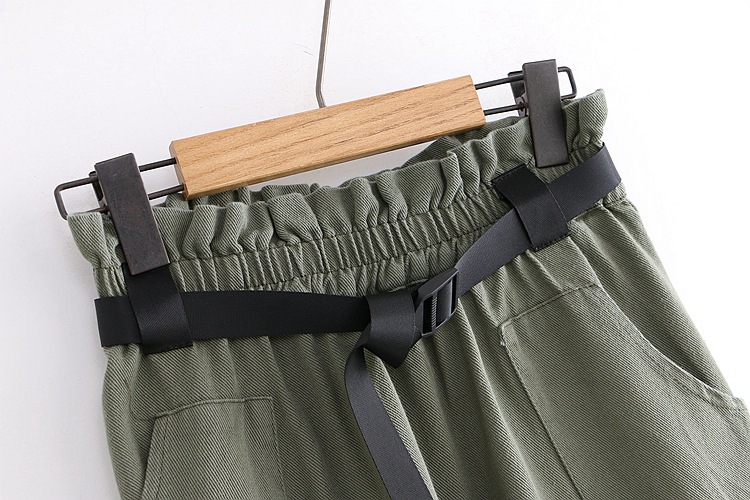 Dearest - Jupe mi-longue cargo à taille bandeau et ceinture en toile