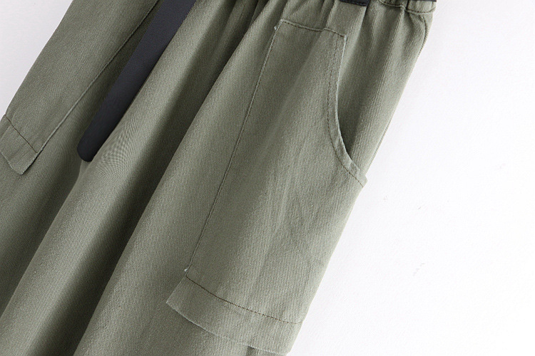 Dearest - Jupe mi-longue cargo à taille bandeau et ceinture en toile