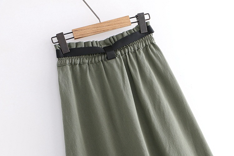 Dearest - Jupe mi-longue cargo à taille bandeau et ceinture en toile