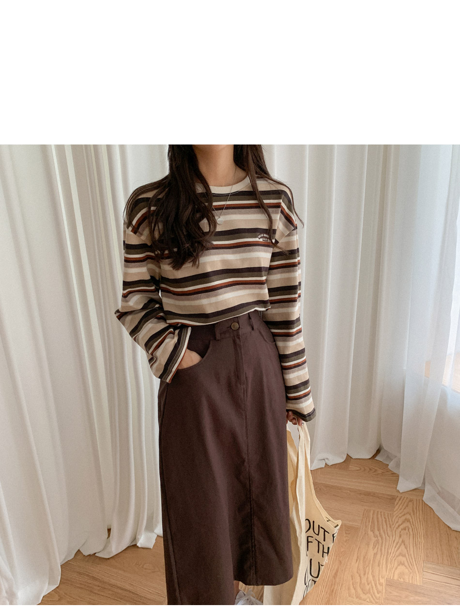 MERONGSHOP - Jupe mi-longue trapèze à taille bandeau