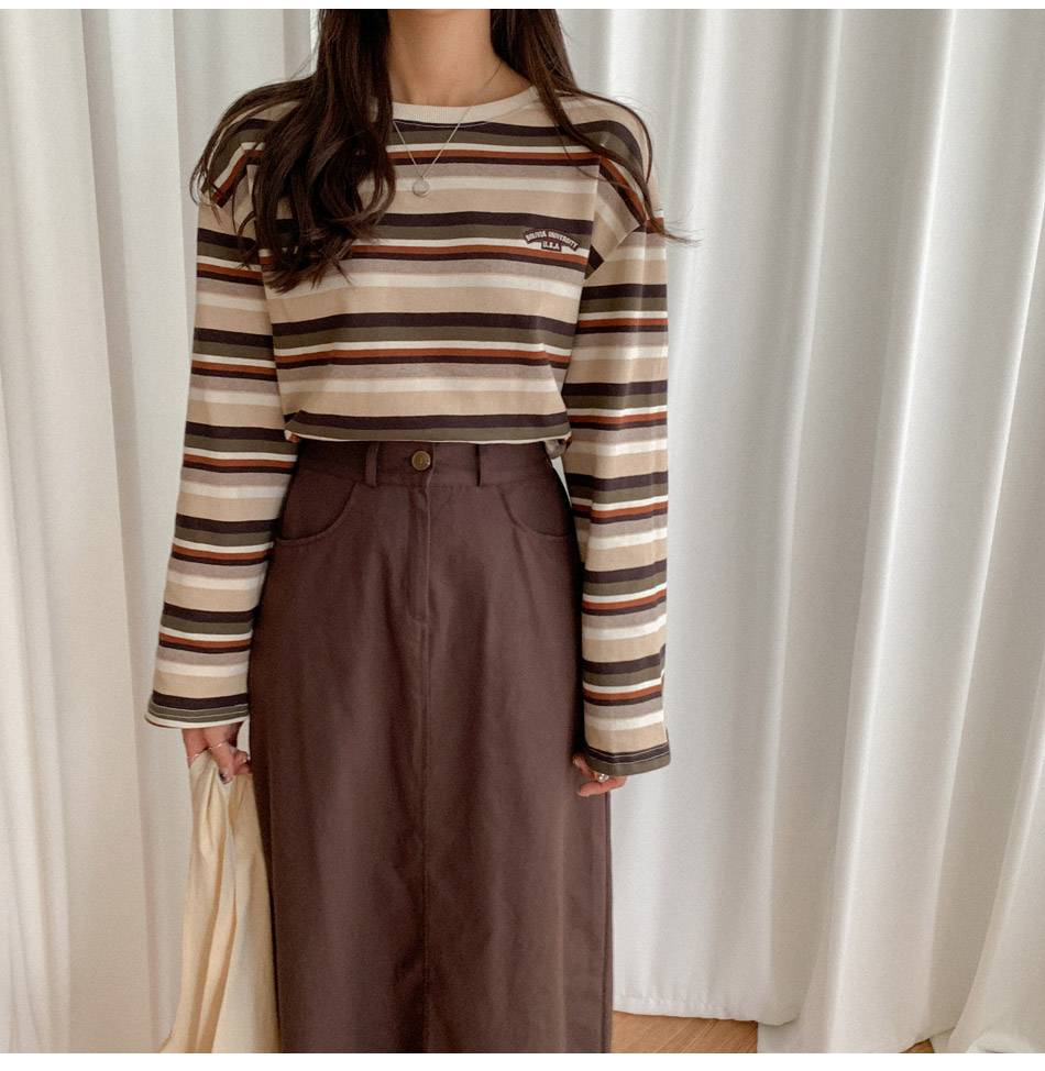 MERONGSHOP - Jupe mi-longue trapèze à taille bandeau