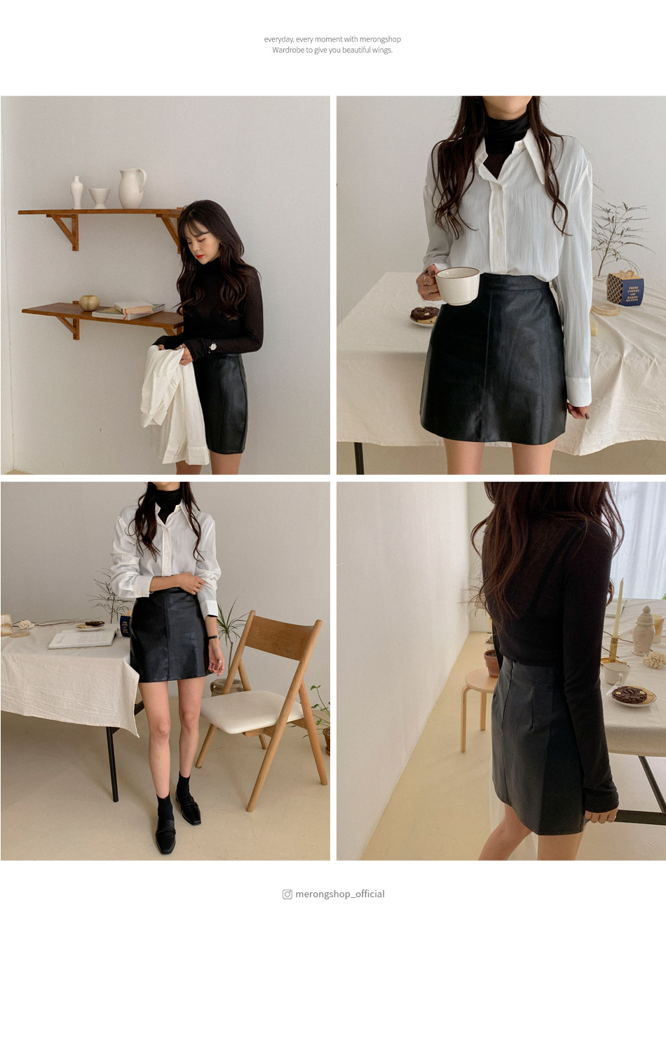 MERONGSHOP - Mini-jupe en similicuir