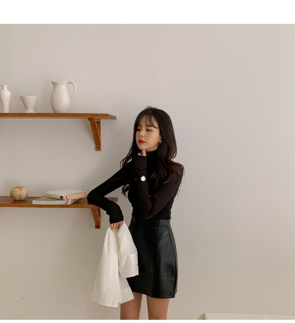 MERONGSHOP - Mini-jupe en similicuir