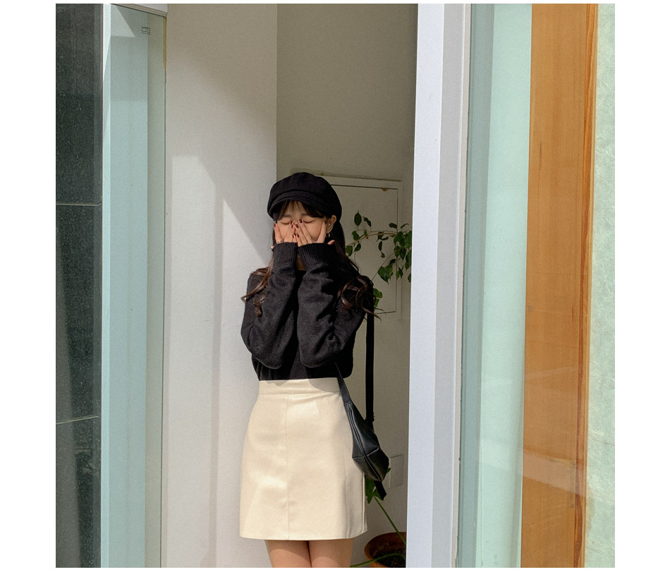 MERONGSHOP - Mini-jupe en similicuir