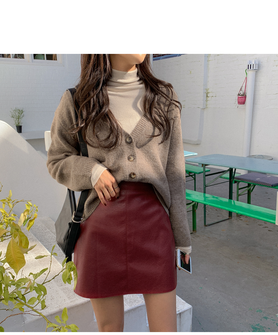 MERONGSHOP - Mini-jupe en similicuir