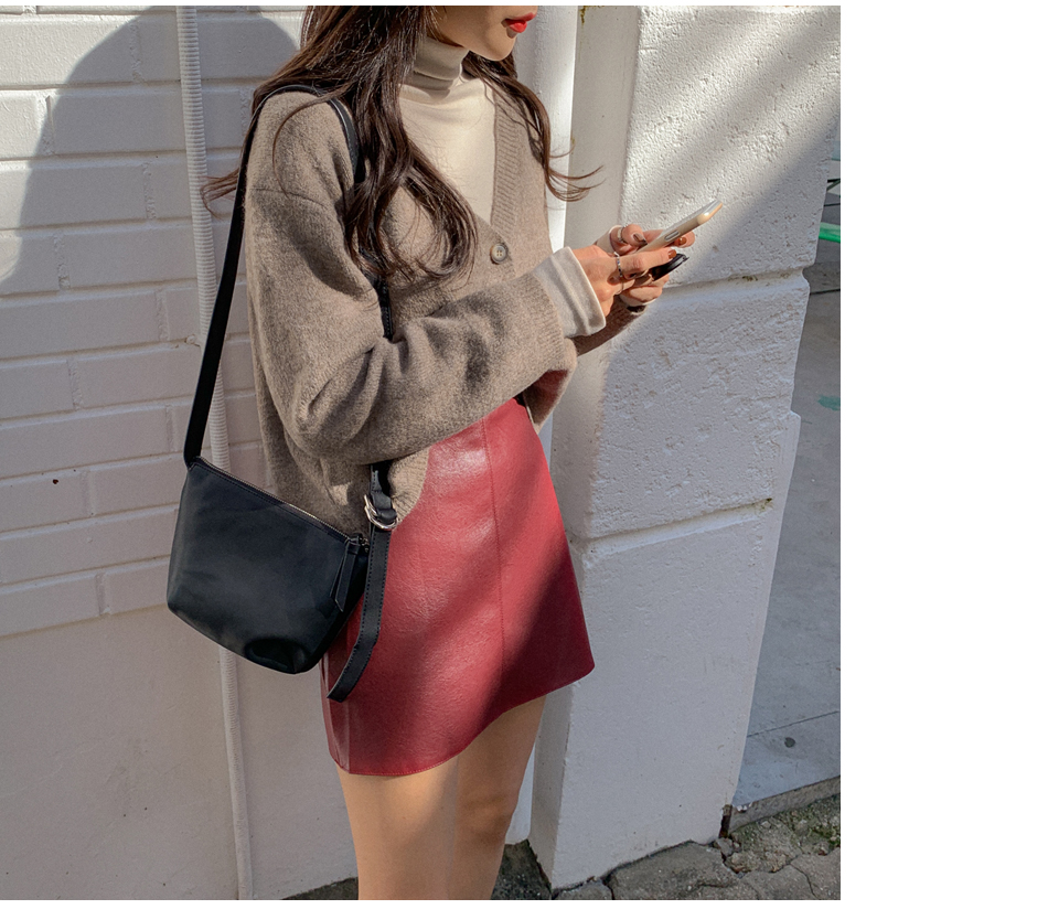 MERONGSHOP - Mini-jupe en similicuir