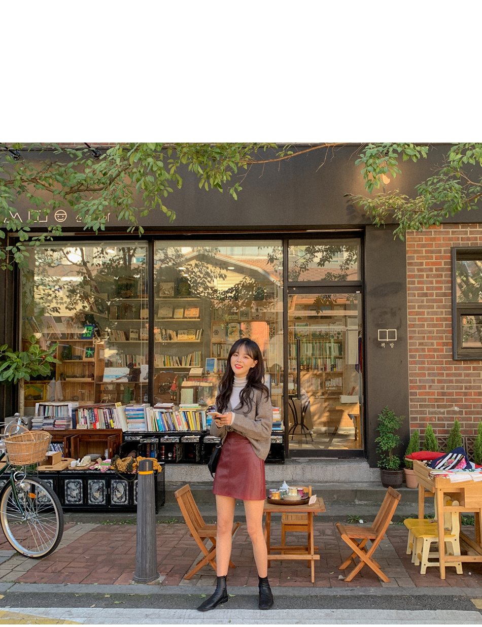 MERONGSHOP - Mini-jupe en similicuir