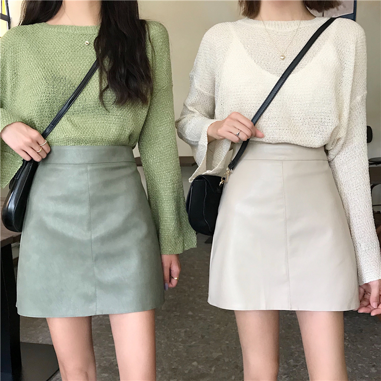 MissLady - Mini-jupe unie en faux cuir