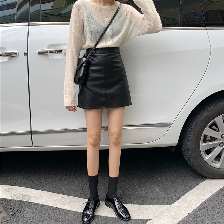 MissLady - Mini-jupe unie en faux cuir