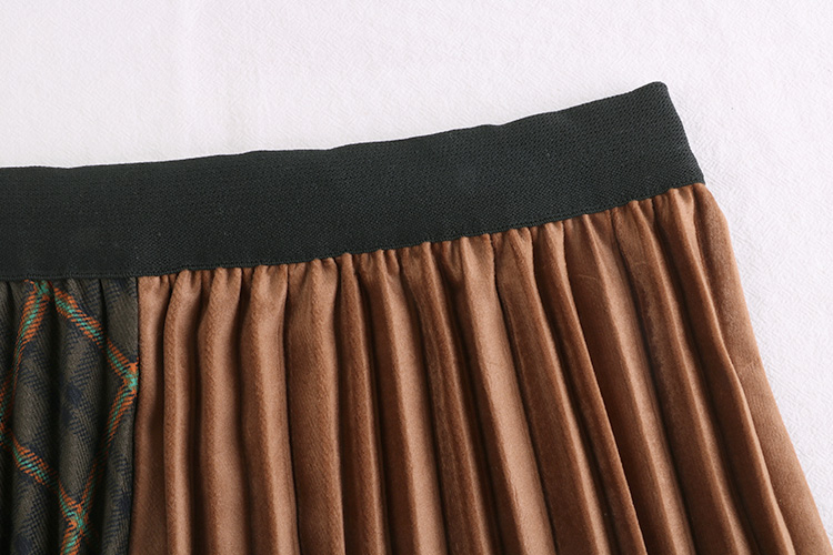 Souland - Jupe mi-longue écossaise à taille bandeau