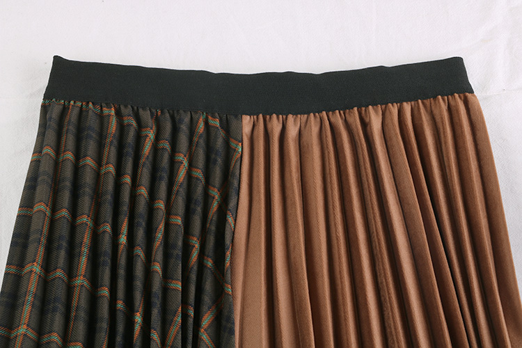 Souland - Jupe mi-longue écossaise à taille bandeau